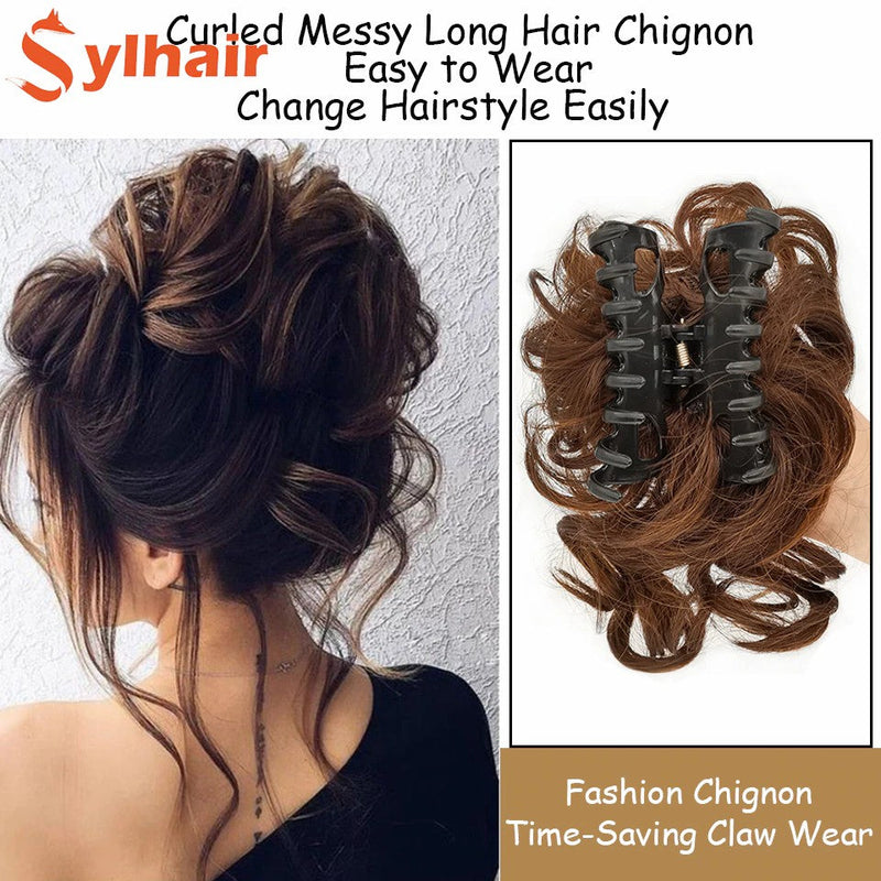ডার্ক ব্রাউন কালার Synthetic Hair Bun Extension
