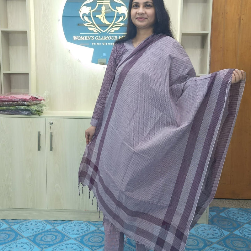 100% Cotton Jamdani Handloom Shalwar Kameez-Ash Color - China To BD Web