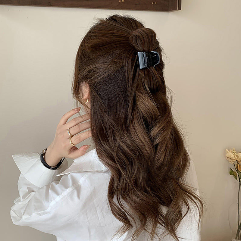 Messy Bun Hair Piece Claw Clip-Black Color