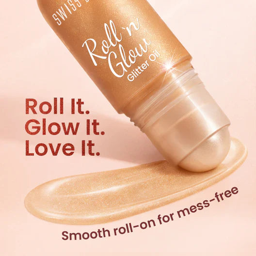 Roll n Glow Glitter Oil (Swiss Beauty) Pink Gliter
