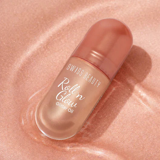 Roll n Glow Glitter Oil (Swiss Beauty) Pink Gliter