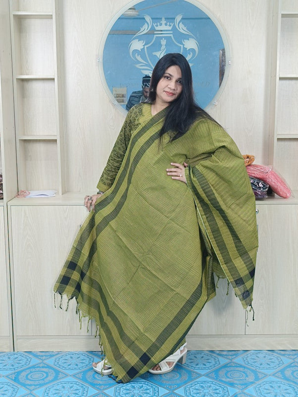 100% Cotton Jamdani Handloom Shalwar Kameez-Green Color