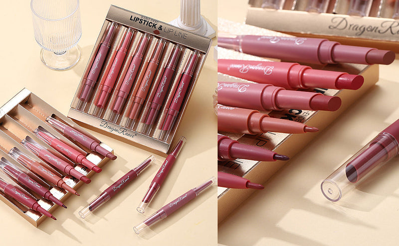 Dragon Ranee 6Pcs Deep Matte Velvet Lipstick + Lip Liner and Lipstick-6 Pcs Deep Shade