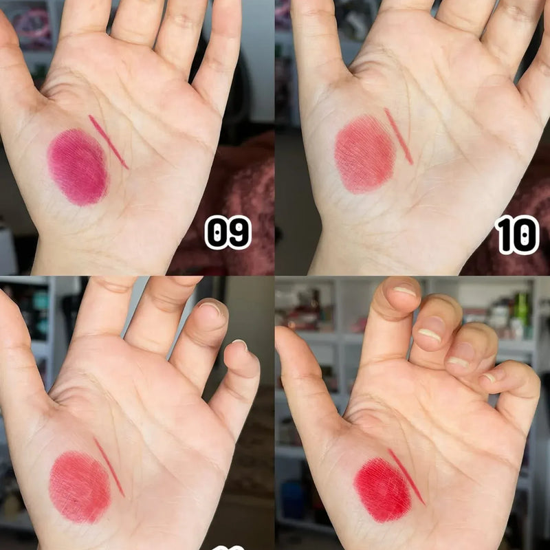 Dragon Ranee 12Pcs Nude+Deep Matte Velvet Lipstick + Lip Liner and Lipstick-12Pcs Nude+Deep Shade