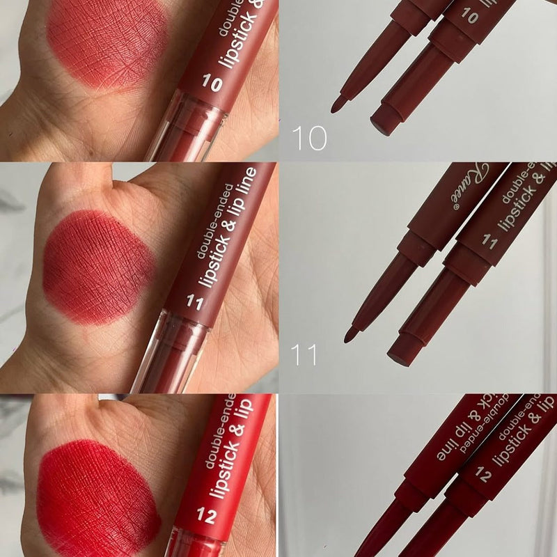 Dragon Ranee 6Pcs Nude Matte Velvet Lipstick + Lip Liner and Lipstick-6 Pcs Nude Shade