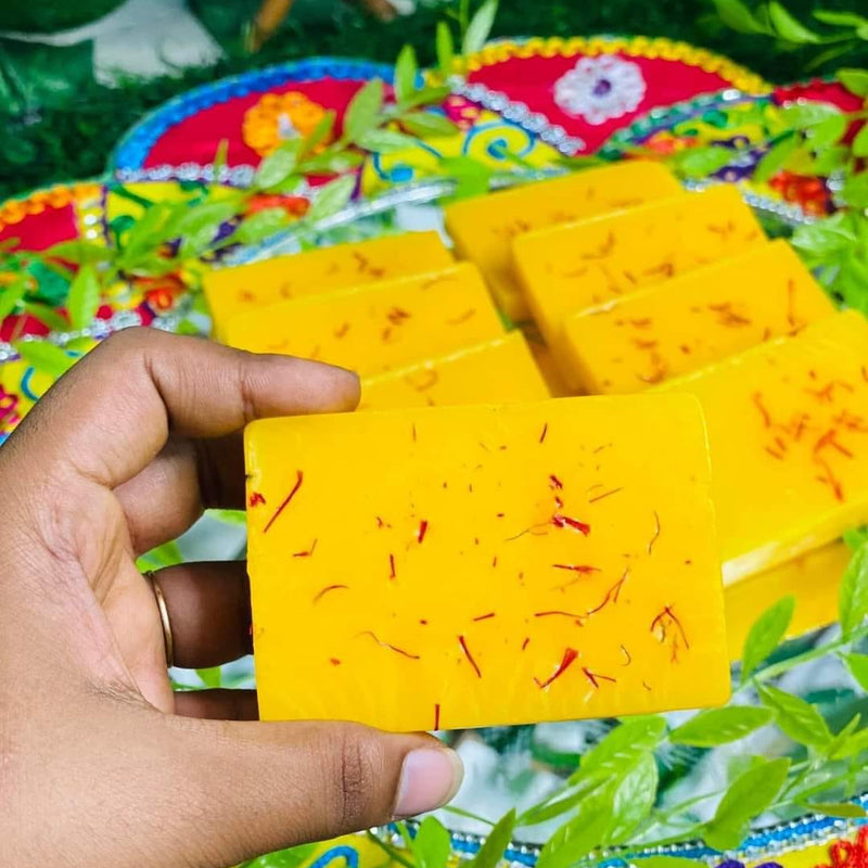 ( ২ পিসের সেট ) Saffron Goat Milk Handmade Soap