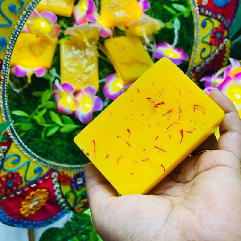 ( ২ পিসের সেট ) Saffron Goat Milk Handmade Soap