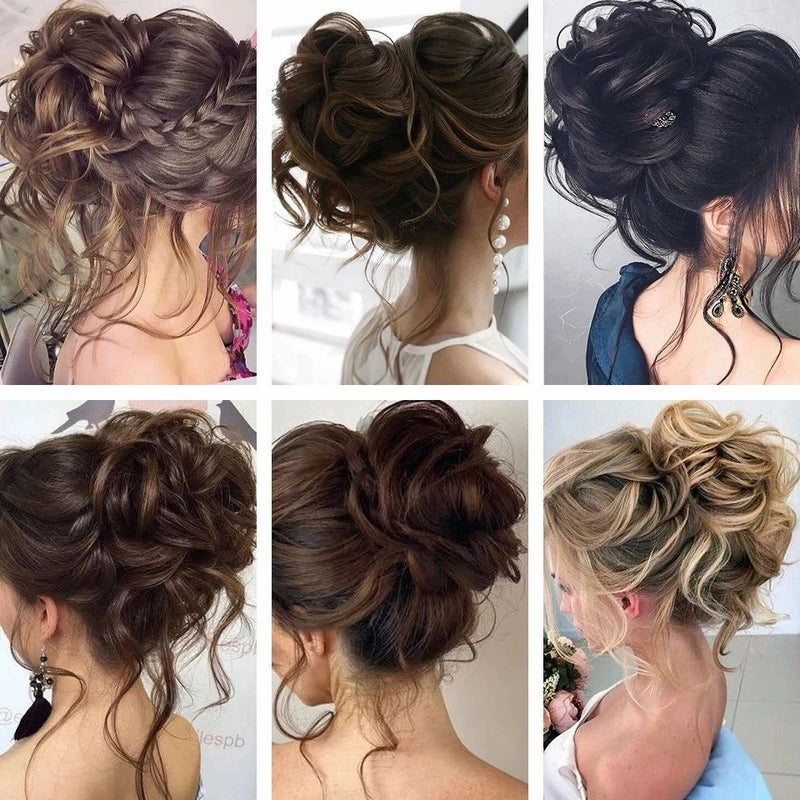 ডার্ক ব্রাউন কালার Synthetic Hair Bun Extension