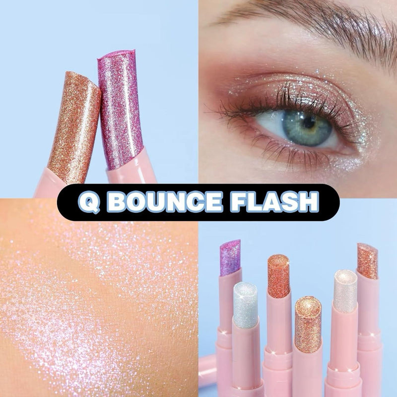 ✨💖Purple+Golden-পার্টি, ফটোশুট বা ডেইলি মেকআপ-Jelly Shimmer Stick / Glitter Eyeshadow Stick