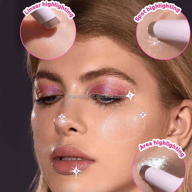 ✨💖Golden-পার্টি, ফটোশুট বা ডেইলি মেকআপ-Jelly Shimmer Stick / Glitter Eyeshadow Stick