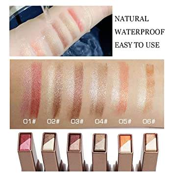 🍑✨ Double Color Glitter Eyeshadow Stick – Peach + Gold (পিচ + গোল্ড) ✨💄