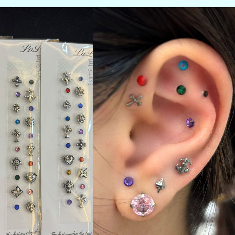 Mini Crystal Stud Earrings Set