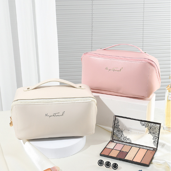 👜✨ Portable Makeup Organizer Bag -- Pink Color– ট্রাভেল ফ্রেন্ডলি কসমেটিক স্টোরেজ ব্যাগ ✨👜