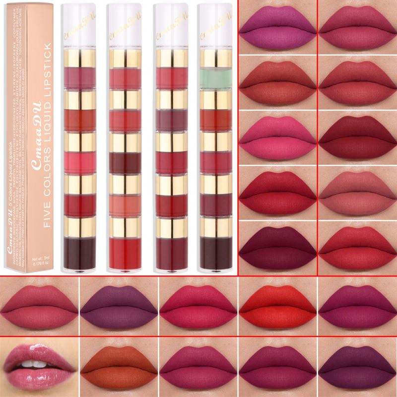 💄✨ 5 In 1 Liquid Lipstick – One Stick, Endless Beauty! ✨💋