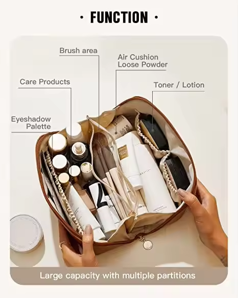 👜✨ Portable Makeup Organizer Bag – ট্রাভেল ফ্রেন্ডলি কসমেটিক স্টোরেজ ব্যাগ ✨👜