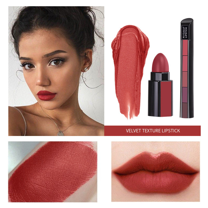 5 In 1 Matte Lipstick Kit Waterproof-Shade-01
