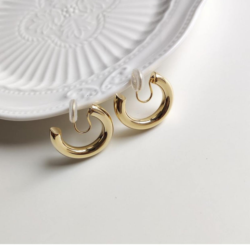 Golden Chunky Hoop Earrings