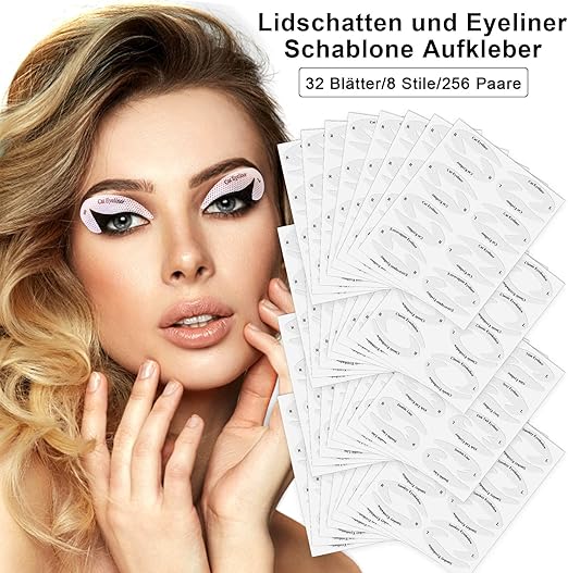 ৪টা সিটে ৩২ জোরা-Self Adhesive Eyeliner Eyeshadow Stencils