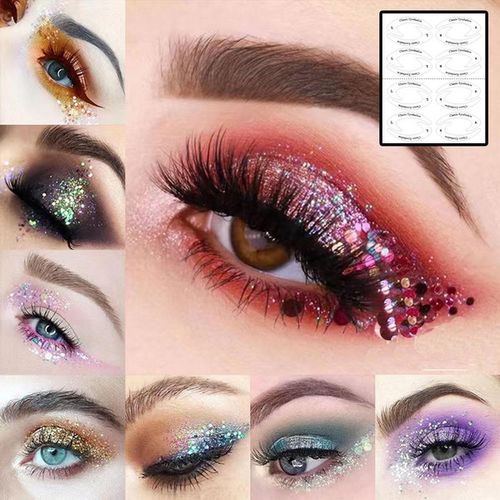 ৪টা সিটে ৩২ জোরা-Self Adhesive Eyeliner Eyeshadow Stencils