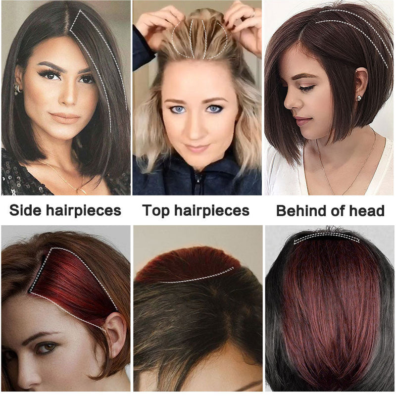 ১ জোড়া-১২ ইঞ্চি (ডার্ক ব্রাউন কালার) Hair Pads Clip in Hair Extension Lining