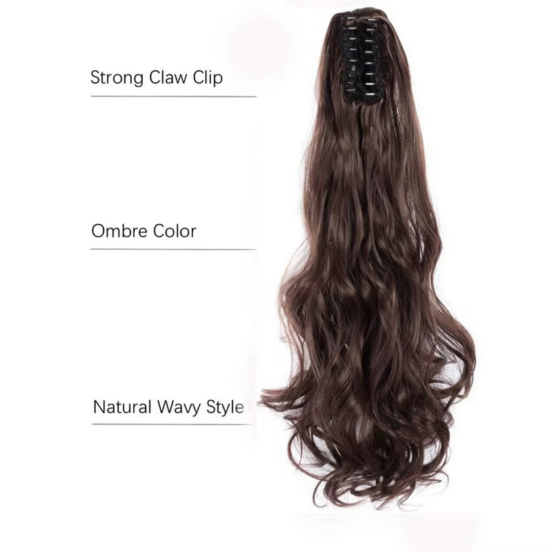 ✨ লাইট ব্রাউন কালার ✨ কোঁকড়ানো চুল Long Curly Claw Ponytail Hair