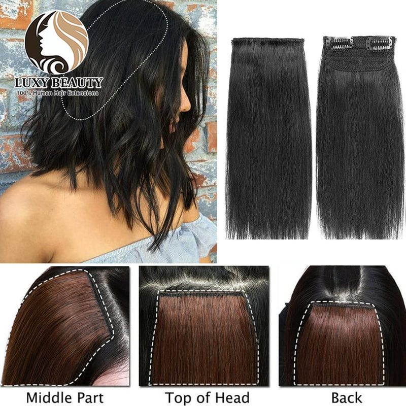 ১ জোড়া-১২ ইঞ্চি (কালো কালার)Hair Pads Clip in Hair Extension Lining