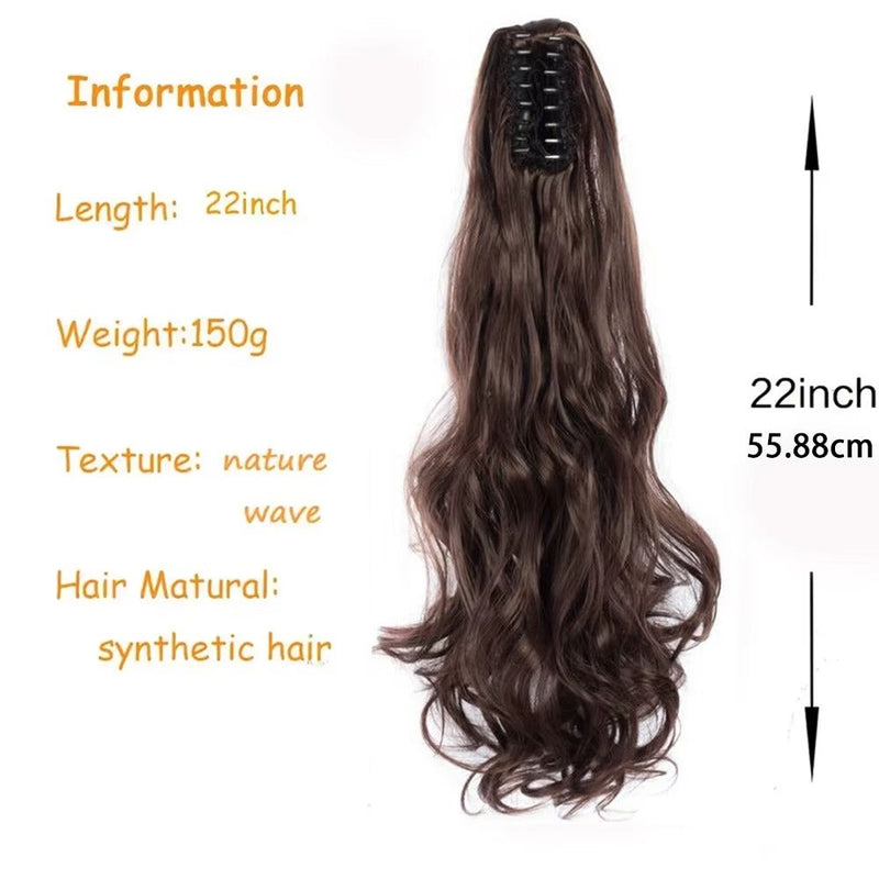 ✨ কালো কালার ✨ কোঁকড়ানো চুল Long Curly Claw Ponytail Hair