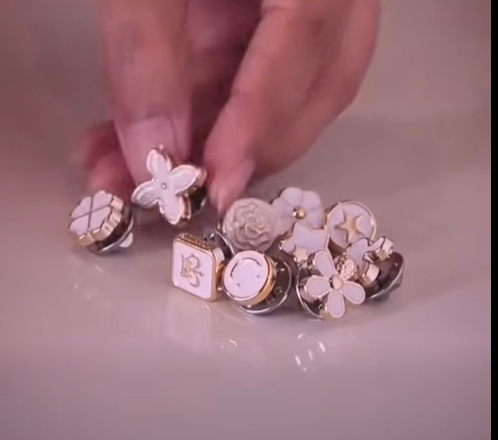 20pcs ( সাদা )Fancy Pearl Plastic Button Round