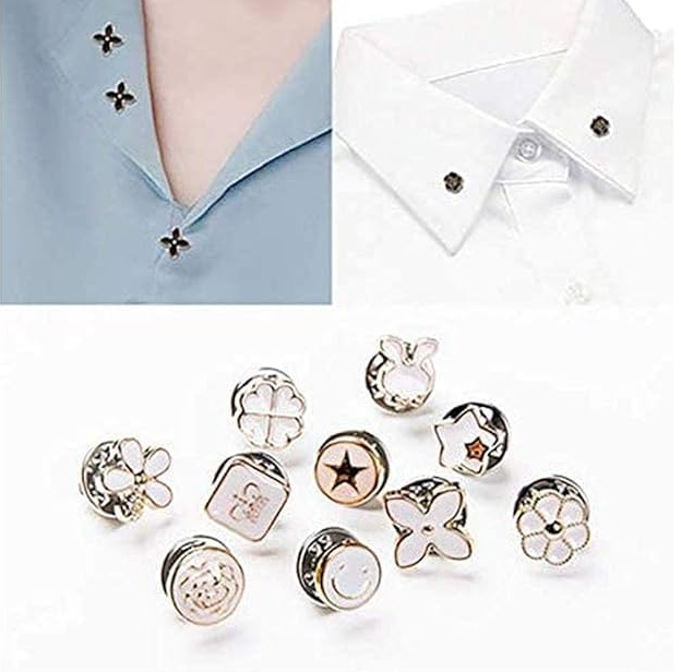 10pcs ( সাদা )Fancy Pearl Plastic Button Round