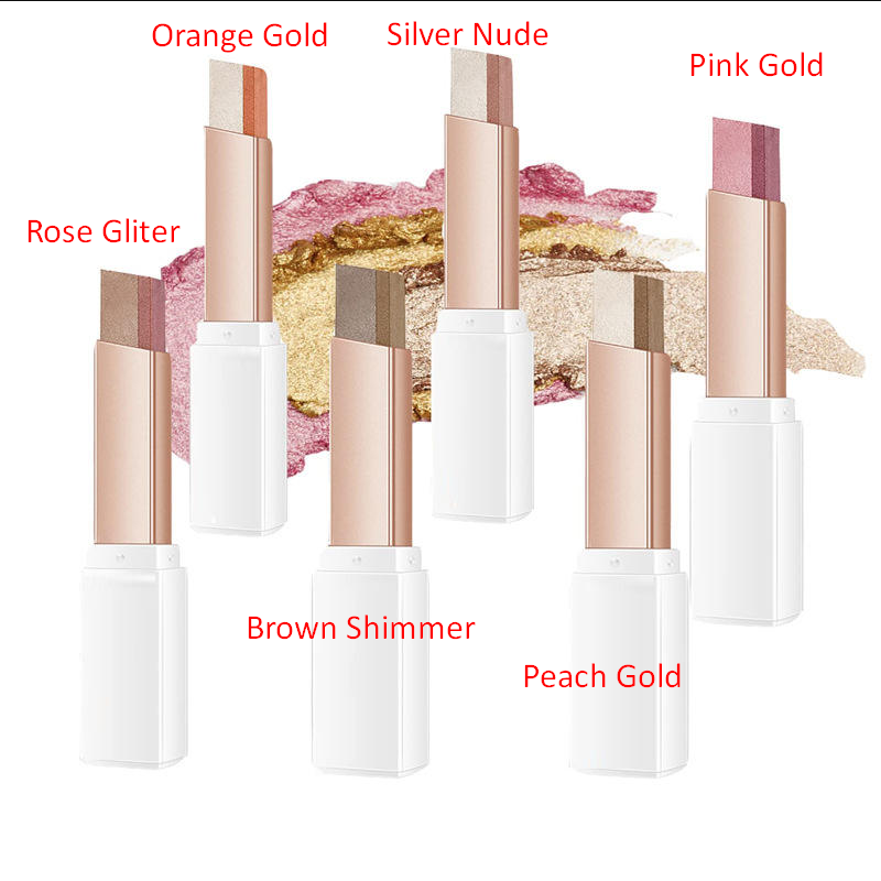 🌸✨ Double Color Glitter Eyeshadow Stick – Pink + Gold (পিঙ্ক + গোল্ড) ✨💄
