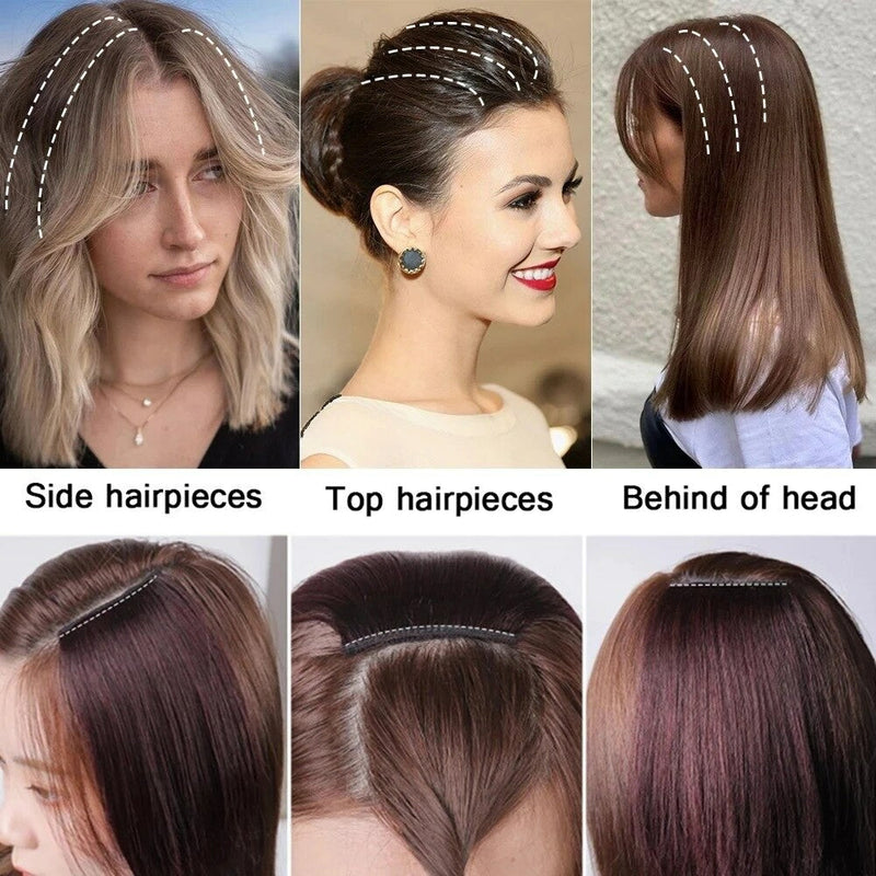 ১ জোড়া-৮ ইঞ্চি (কালো কালার)Hair Pads Clip in Hair Extension Lining