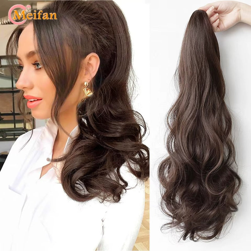 ✨ কালো কালার ✨ কোঁকড়ানো চুল Long Curly Claw Ponytail Hair