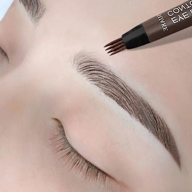 ( ডার্ক ব্রাউন ) Waterproof 4 Points Eyebrow Pen