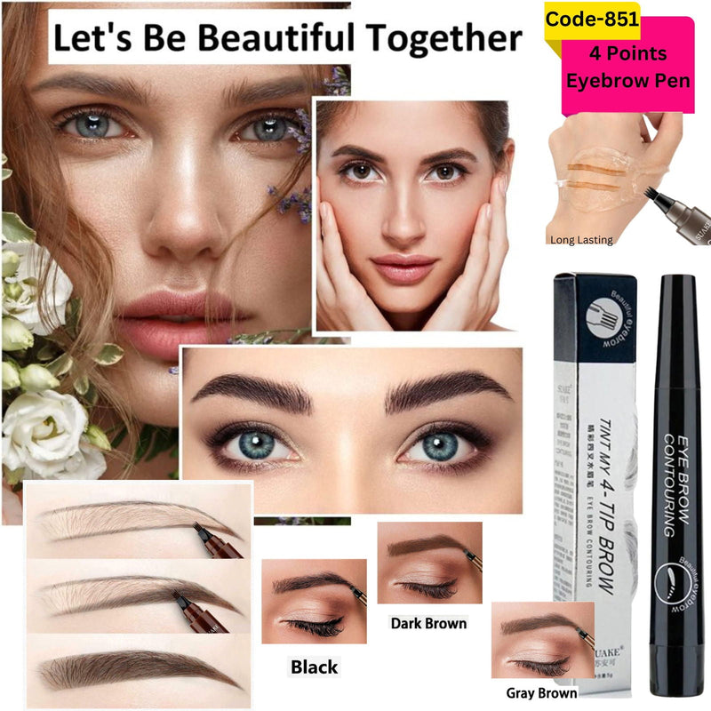 ( গ্রে ব্রাউন ) Waterproof 4 Points Eyebrow Pen