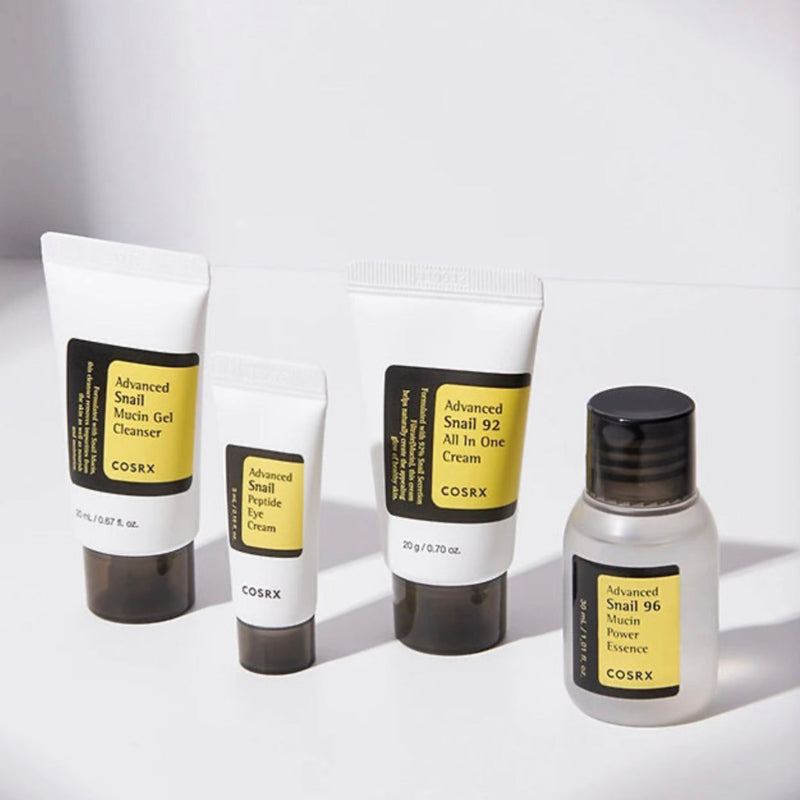 Cosrx All About Snail Kit(Gel Cleanser 20ml,Essence 30ml,Eye Cream 5ml & 92 Cream 20g)
