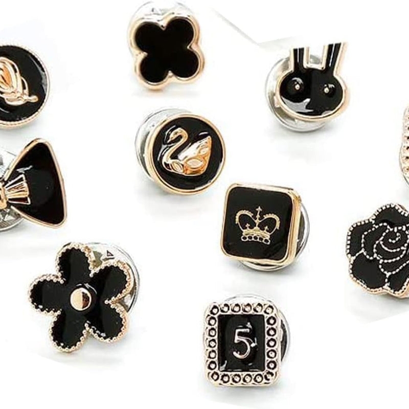 20pcs ( কালো )Fancy Pearl Plastic Button Round
