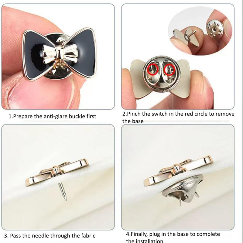 20pcs ( কালো )Fancy Pearl Plastic Button Round