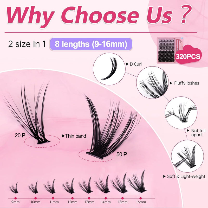 DIY 320 Piece Lash Cluster Kit