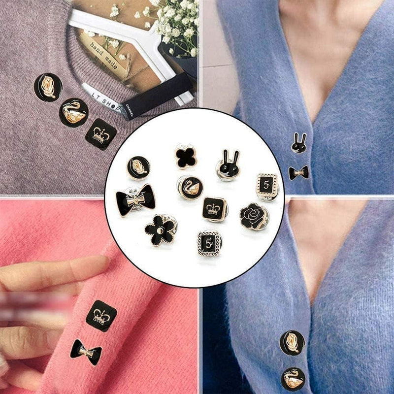 20pcs ( কালো )Fancy Pearl Plastic Button Round