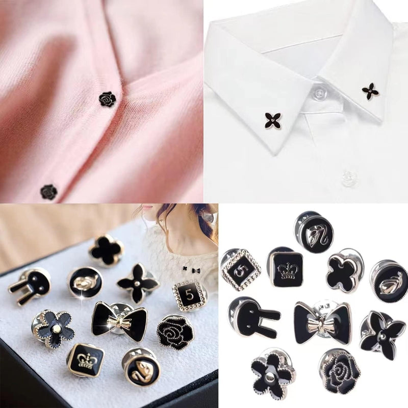 20pcs ( কালো )Fancy Pearl Plastic Button Round