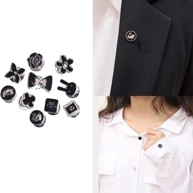 20pcs ( কালো )Fancy Pearl Plastic Button Round