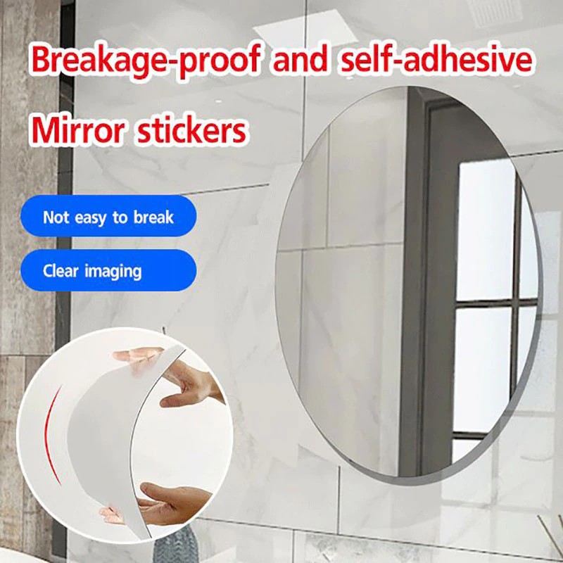 ( OVAL ) Arcylic Mirror Stickers 27*42CM Wall Stickers
